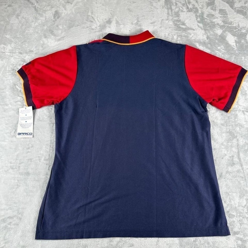 NWT VTG Taco Bell Collection Barco Polo Shirt Mens XL Navy Red Striped 90s NWT - Picture 3 of 5